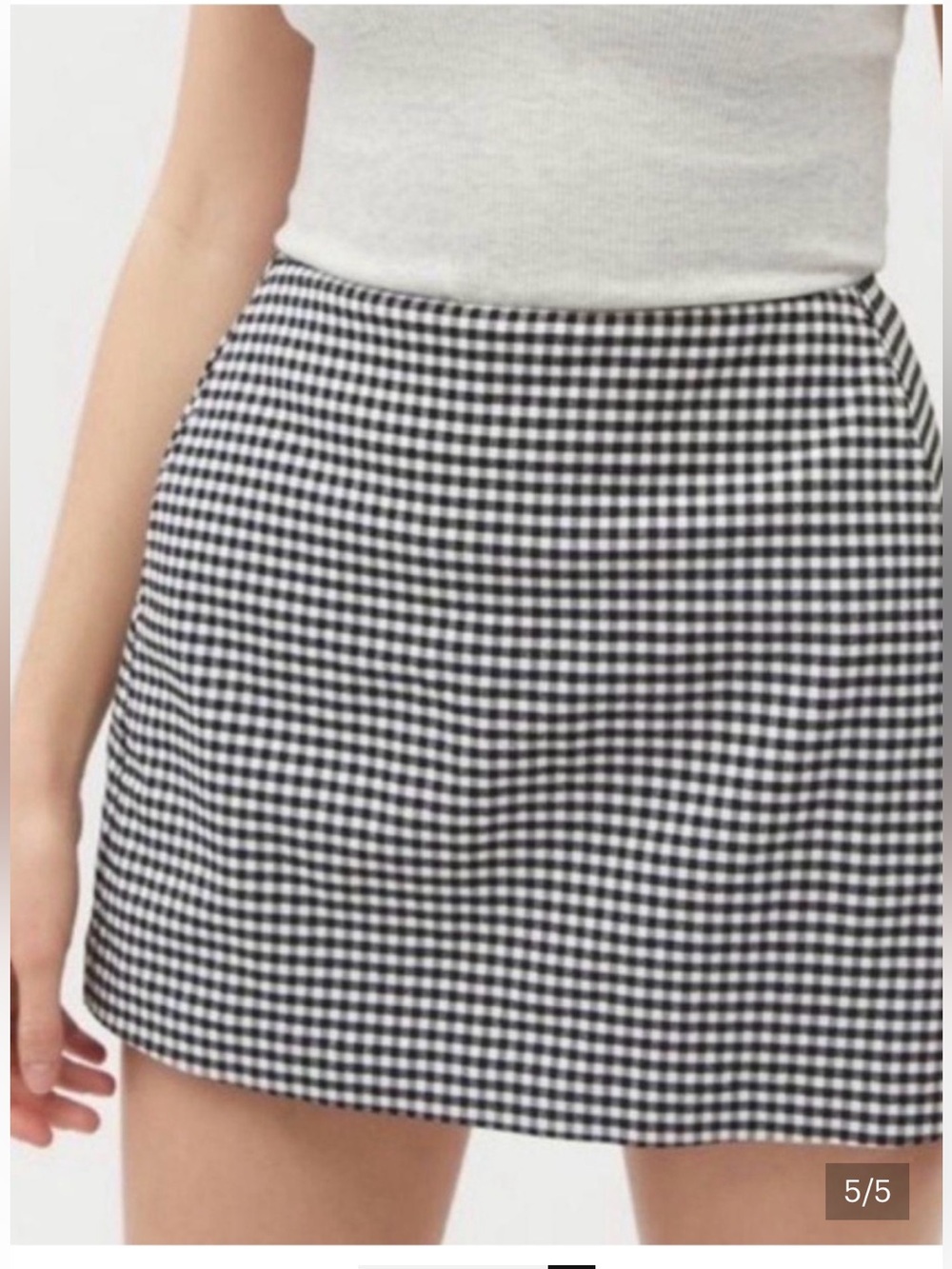 Urban Outfitters Black & White Gingham Mini Skirt